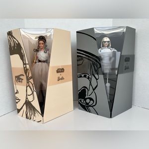 STAR WARS REY & STORMTROOPER X BARBIE DOLL 2019 GOLD LABEL MATTEL GLY29 & GLY28